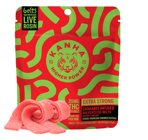 Solventless Belts | Cherry Limeade Gummies | 100mg | 4ct | 25mg/ea