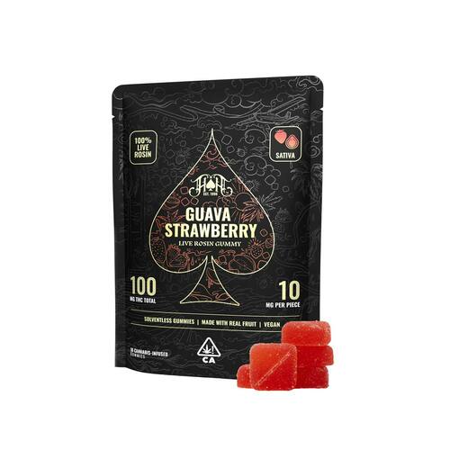 Live Rosin | Guava Strawberry Gummies | 100mg | 10ct | 10mg/ea