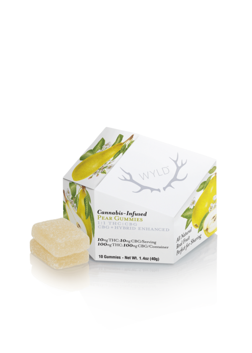 Pear 1:1 THC:CBG Hybrid Enhanced Gummies | 100mg | 10ct | 10mg/ea