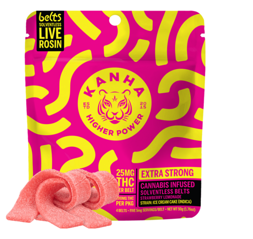 Solventless Belts | Strawberry Lemonade Gummies | 100mg | 4ct | 25mg/ea