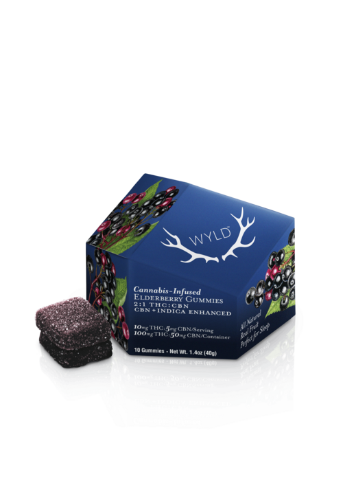 Elderberry 2:1 THC:CBN Indica Enhanced Gummies | 100mg | 10ct | 10mg/ea