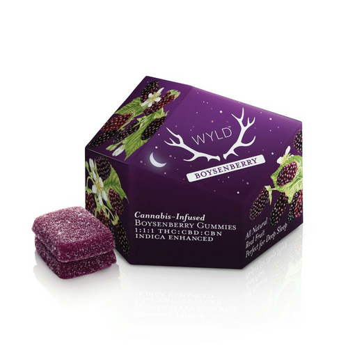 Boysenberry 1:1:1 THC:CBD:CBN Indica Gummies | 100mg | 10ct | 10mg/ea