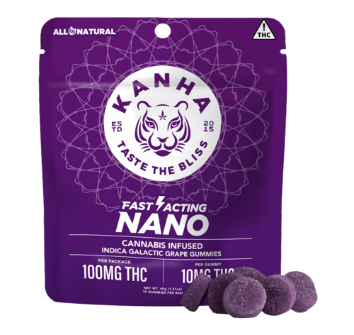 NANO | Galactic Grape Gummies | 100mg | 10ct | 10mg/ea
